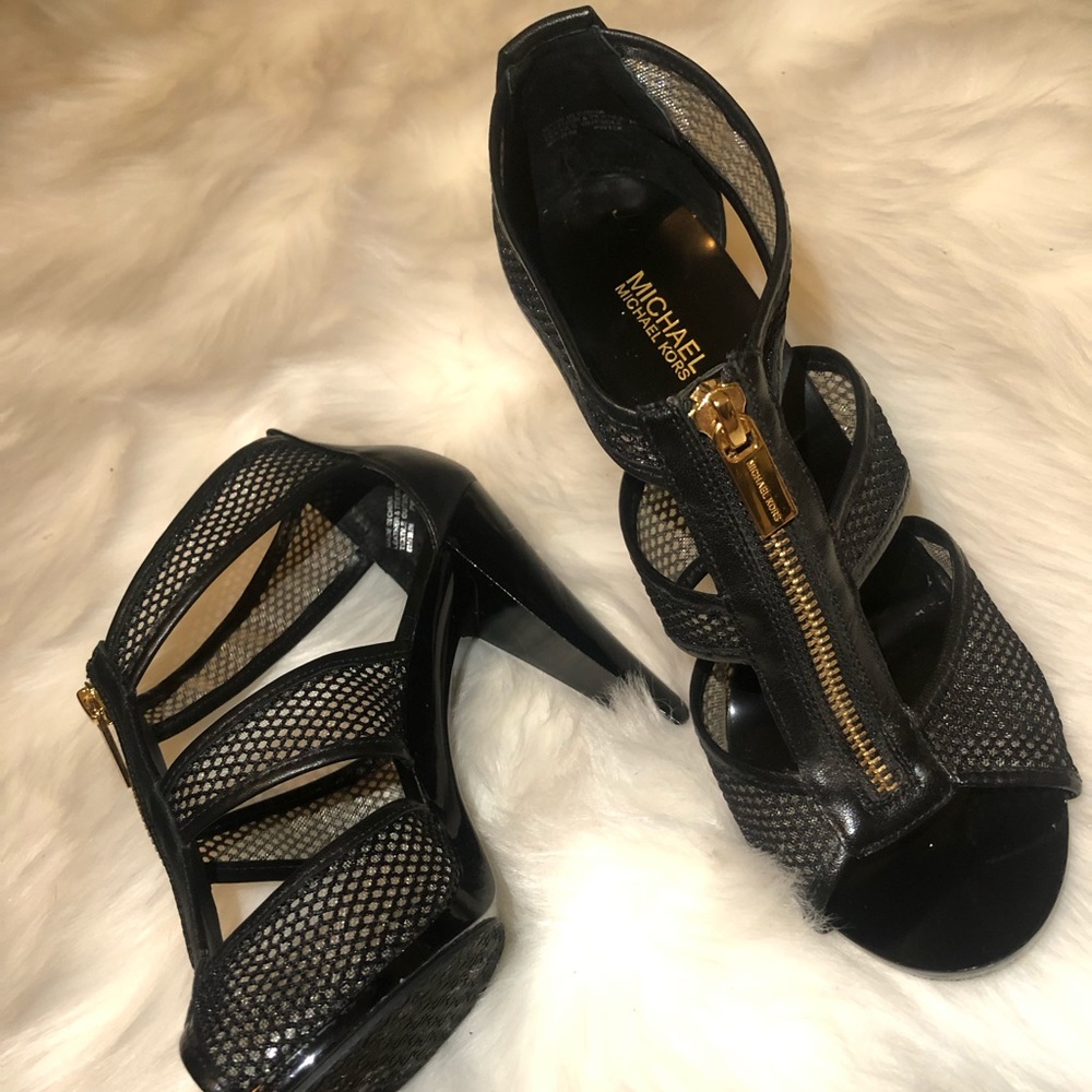 Michael Kors black heels with zipper